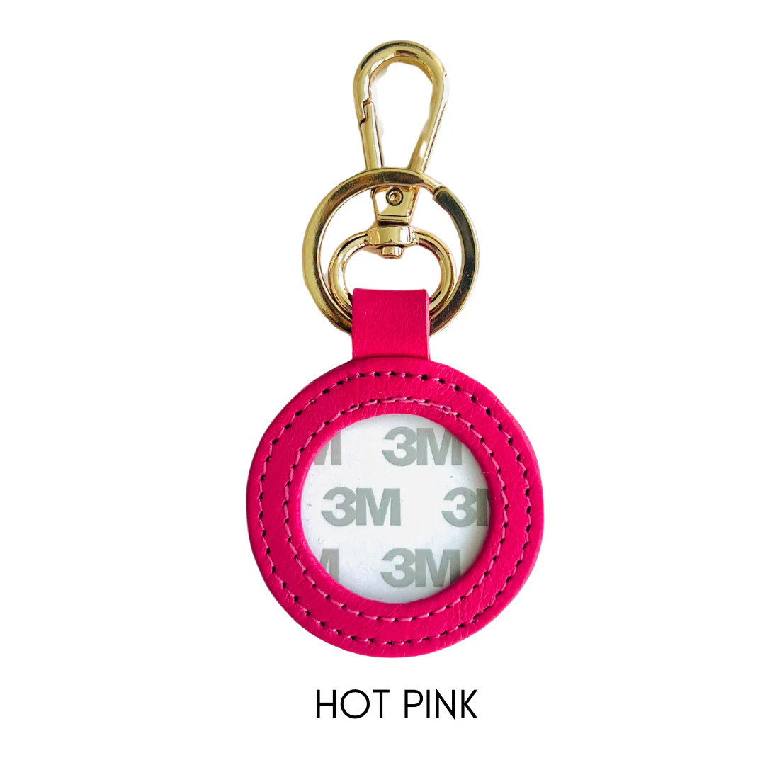Round Leather Bag Tag/Key Fob - Image 5