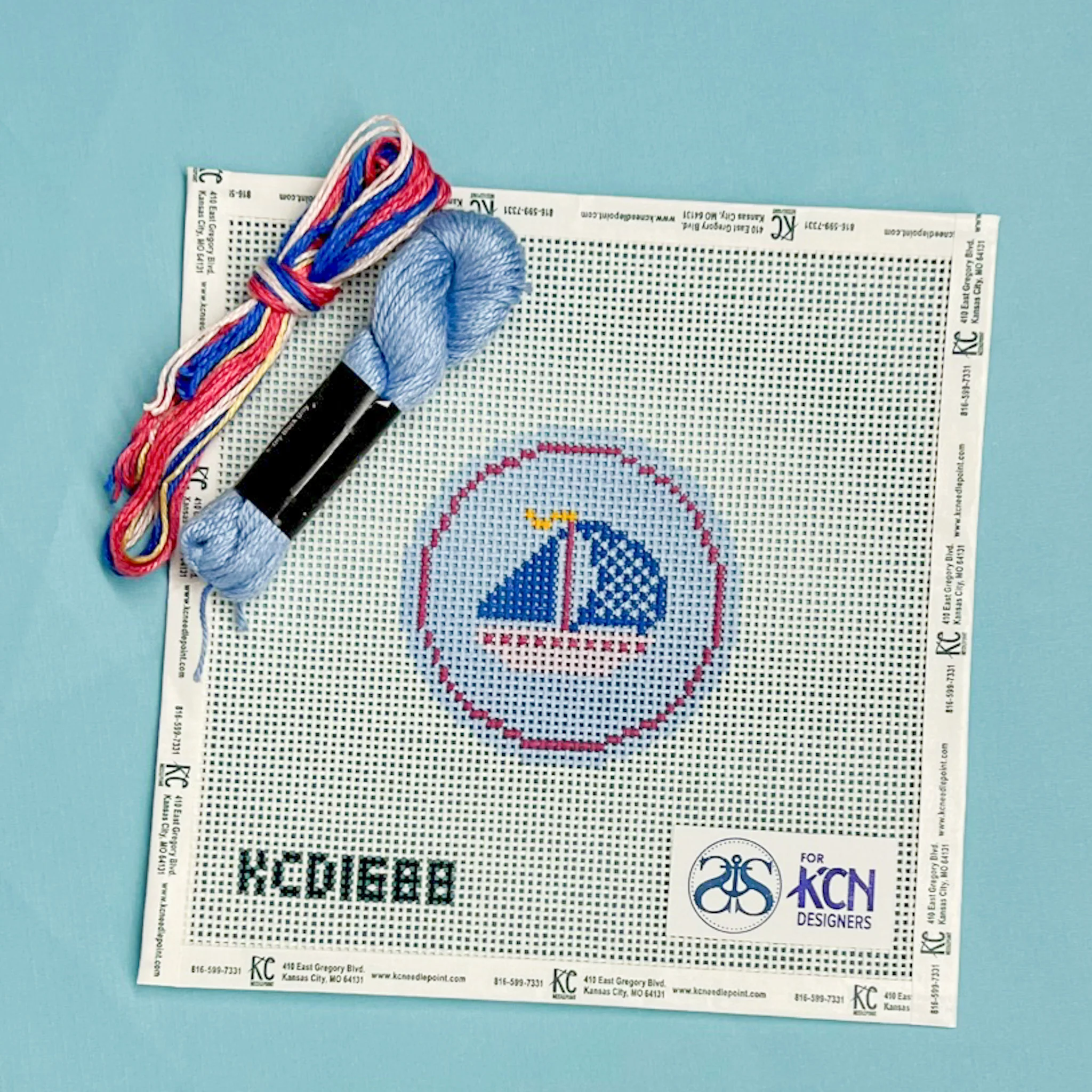 Sailboat on Blue Round Kit