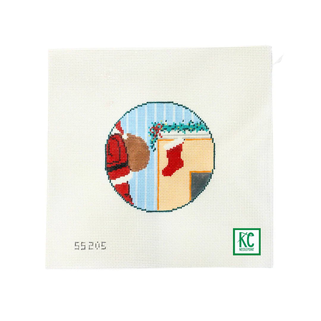 Santa and Stocking Ornament Canvas