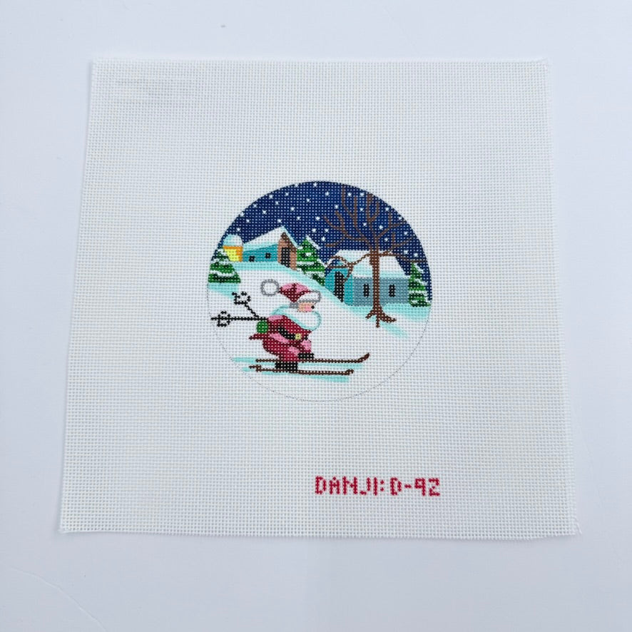 Santa on Skis Canvas