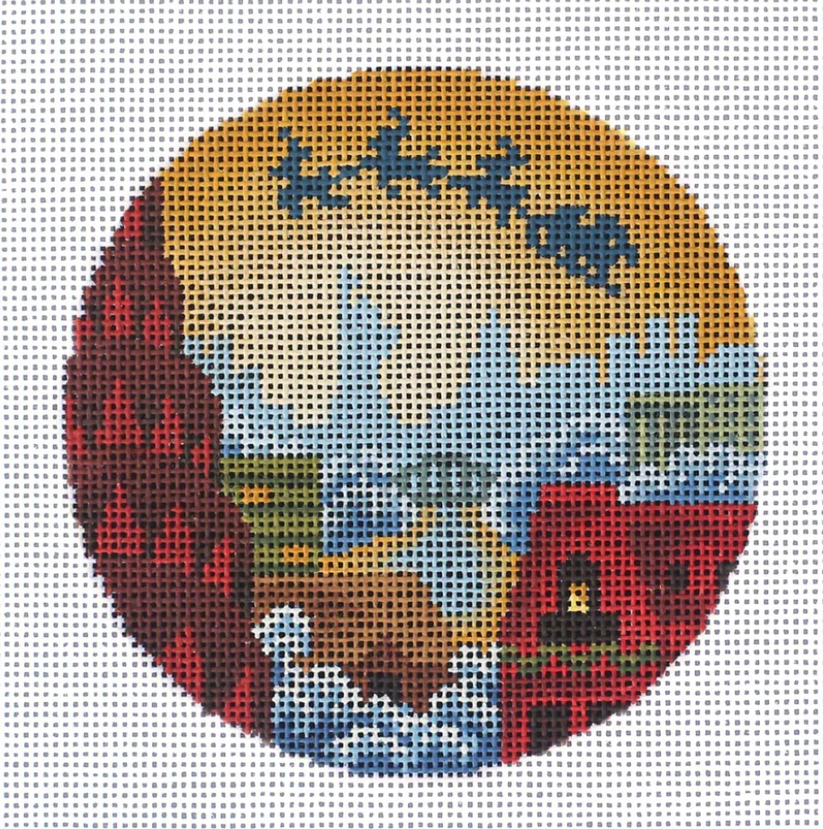 Santa Over NYC Ornament Canvas