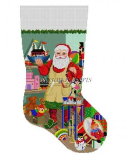 Santa Painting Ark Stocking Canvas