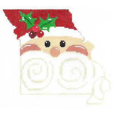 Santa Shape State of Missouri Canvas