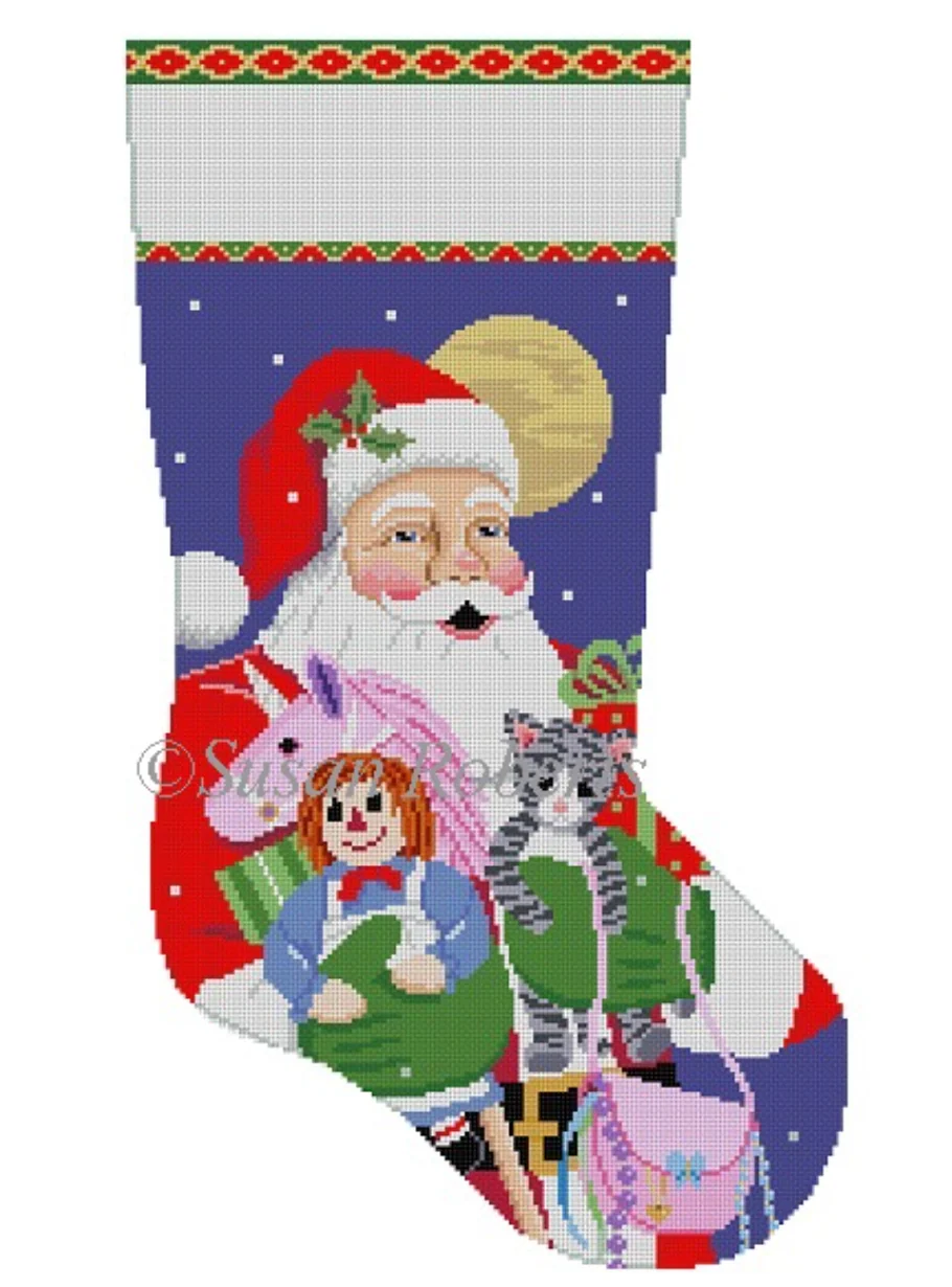 Santa, Unicorn, Doll Stocking Canvas