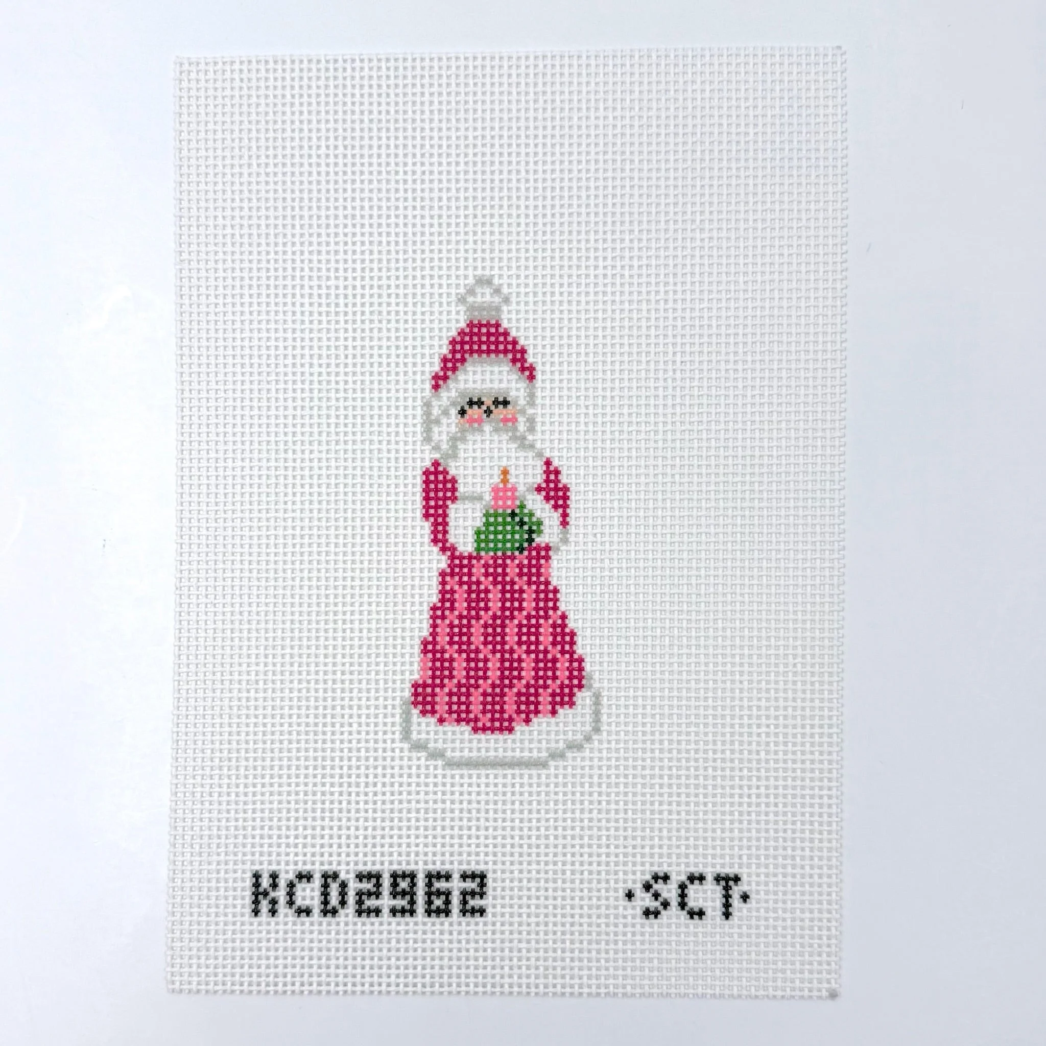 Santa with Candle Needlepoint Canvas