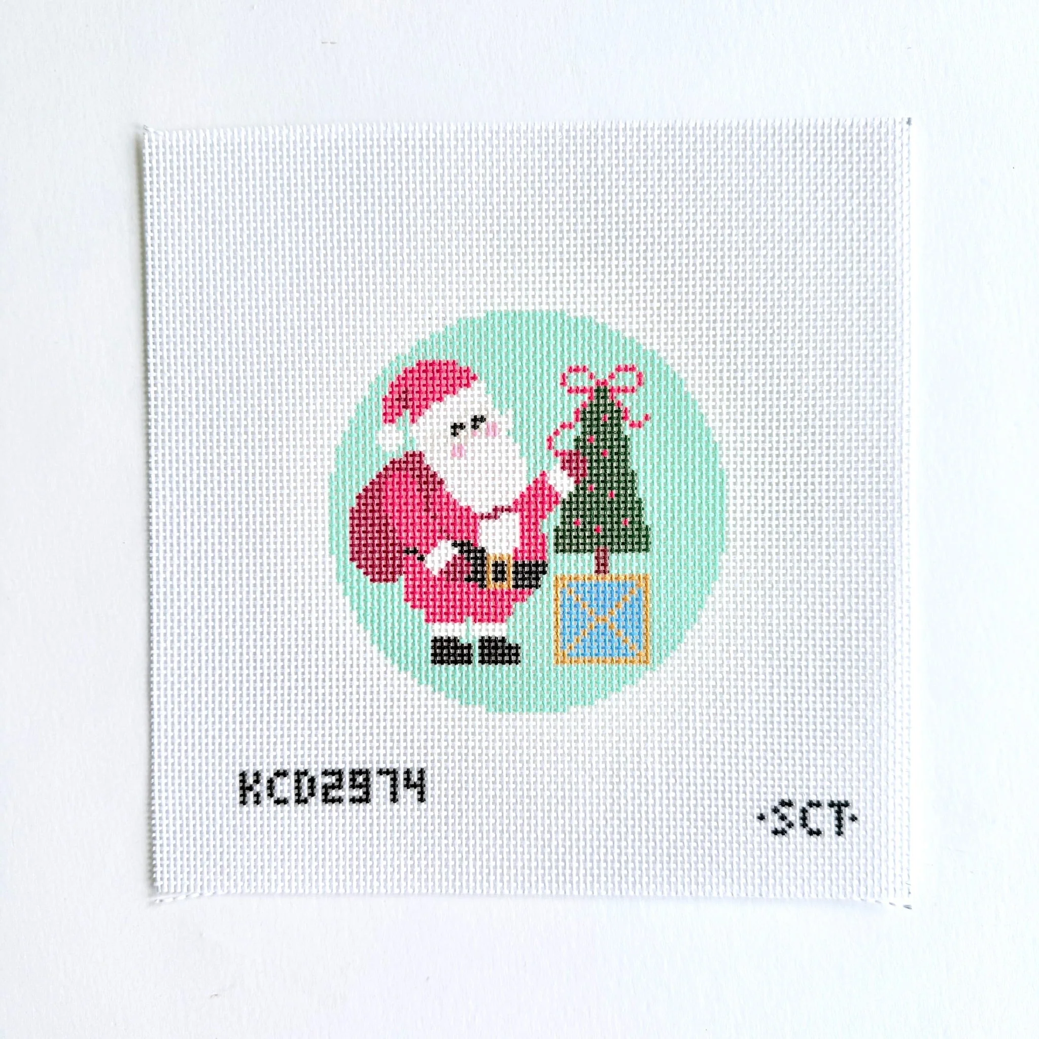 Santa with Topiary Canvas