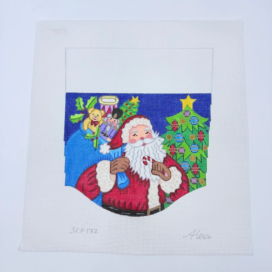 Santa with Toy Bag/Tree Topper Canvas