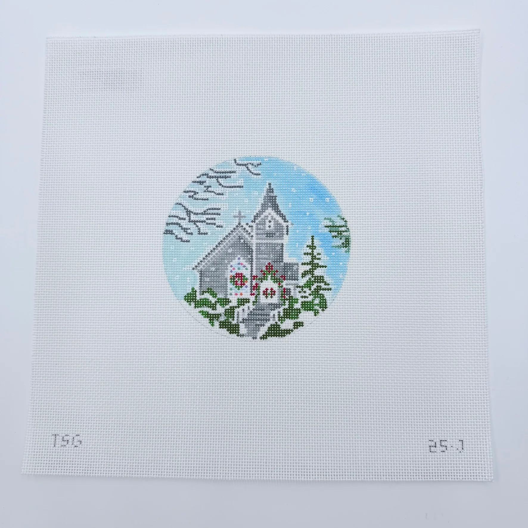 Sconset Chapel Round Canvas