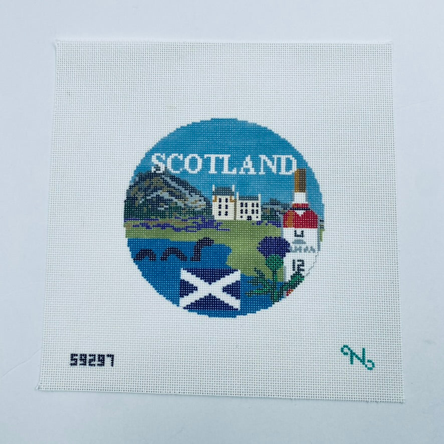 Scotland Travel Round Canvas