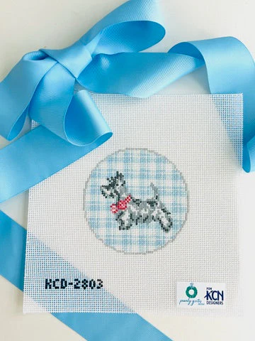 Scottie Dog Round Needlepoint Canvas
