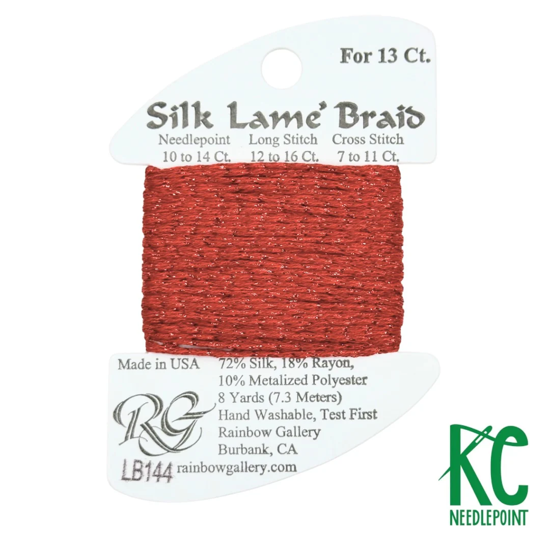 Silk Lamé Braid LB144 Christmas Red