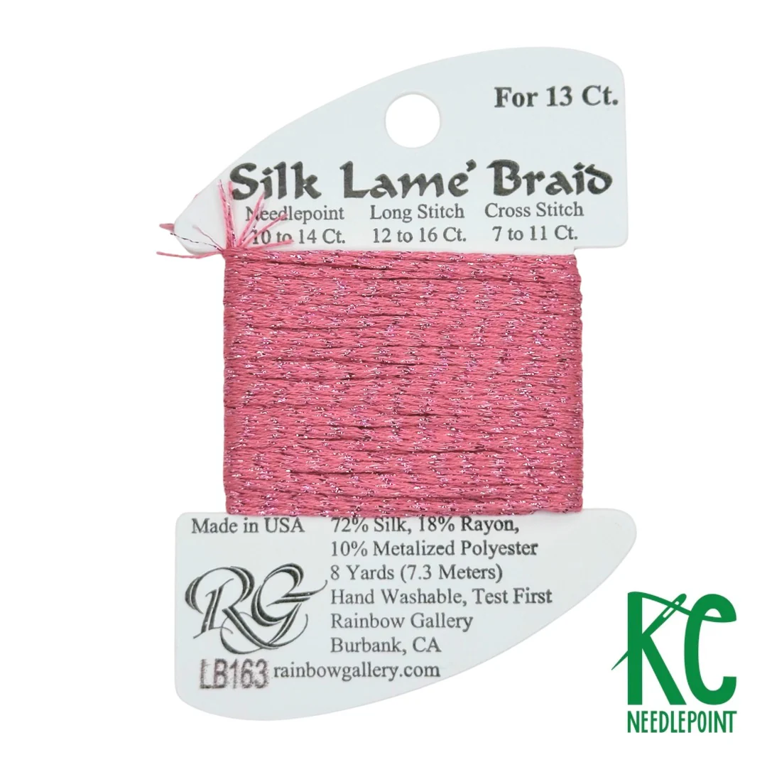 Silk Lamé Braid LB163 Medium Rose