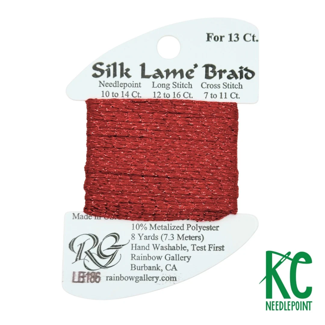 Silk Lamé Braid LB186 Fiery Red