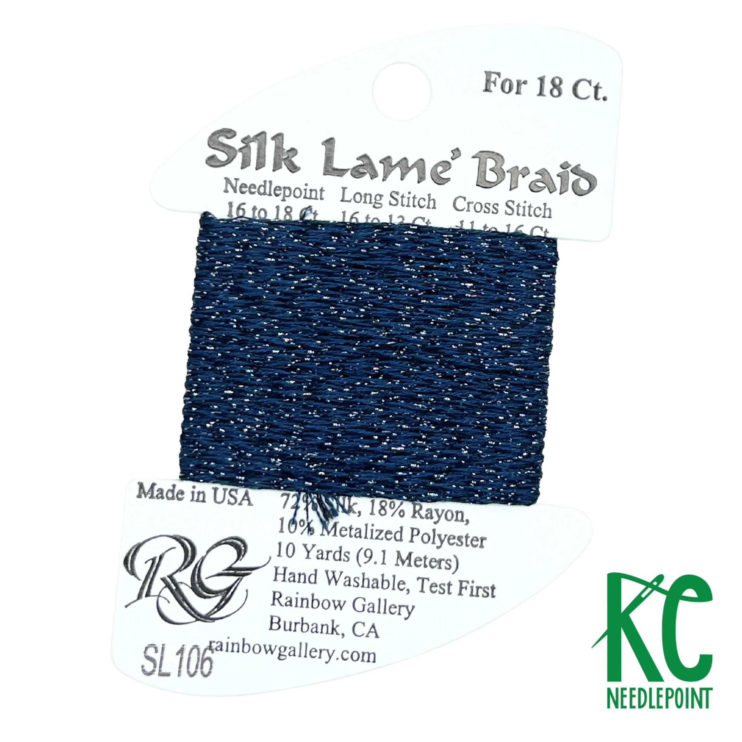 Silk Lamé Braid SL106 Dark Denim