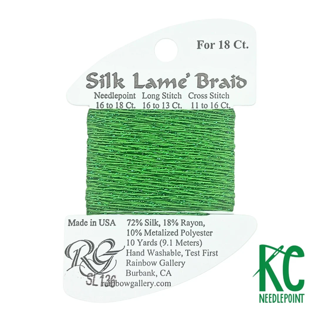 Silk Lamé Braid SL136 Kelly Green