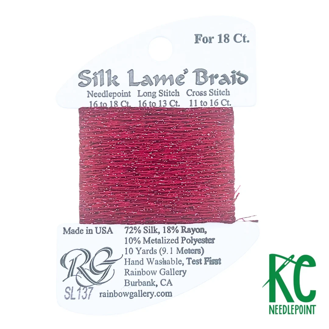 Silk Lamé Braid SL137 Scarlet