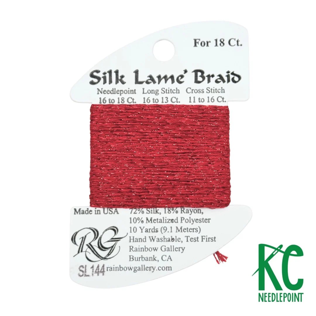 Silk Lamé Braid SL144 Christmas Red