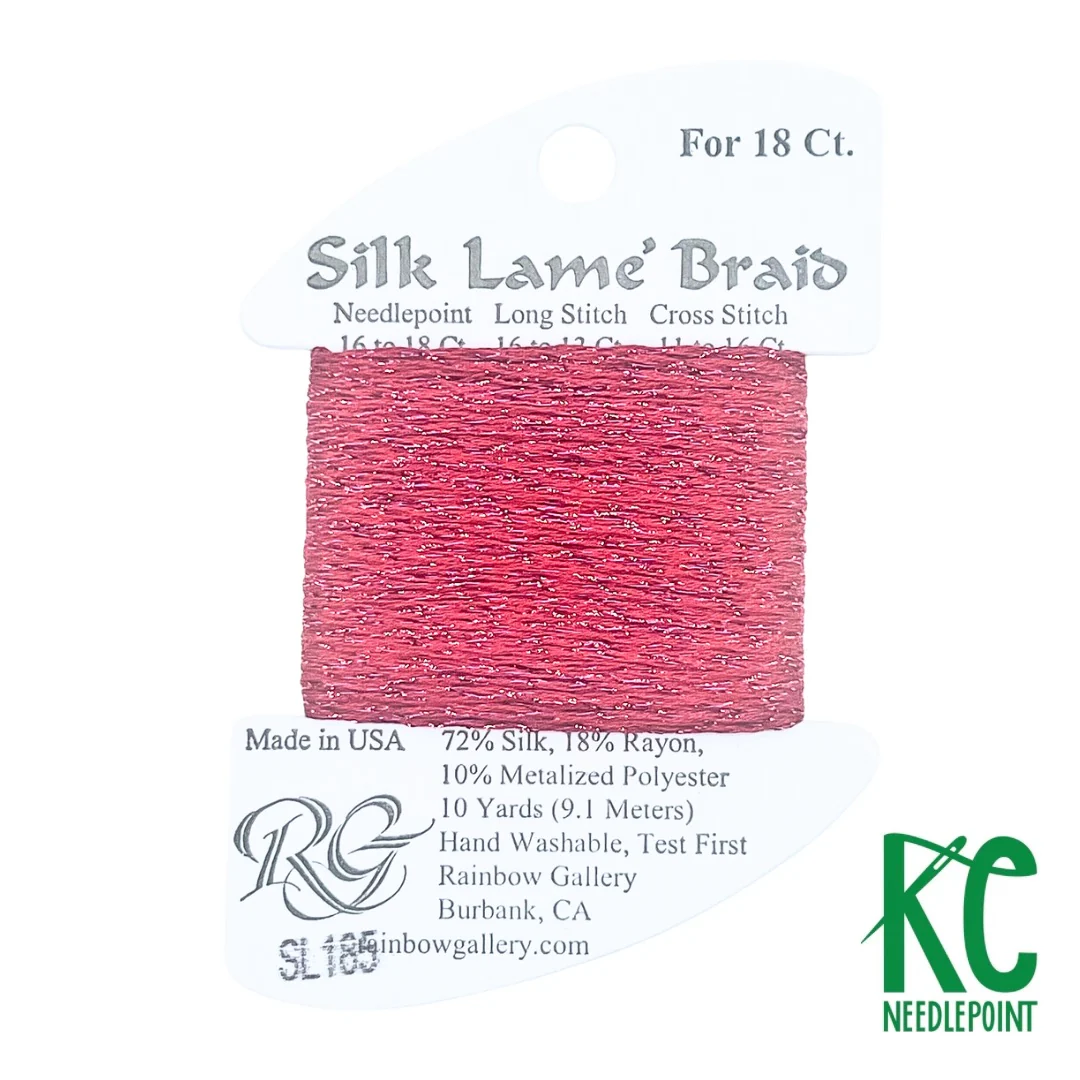 Silk Lamé Braid SL185 Tango Red