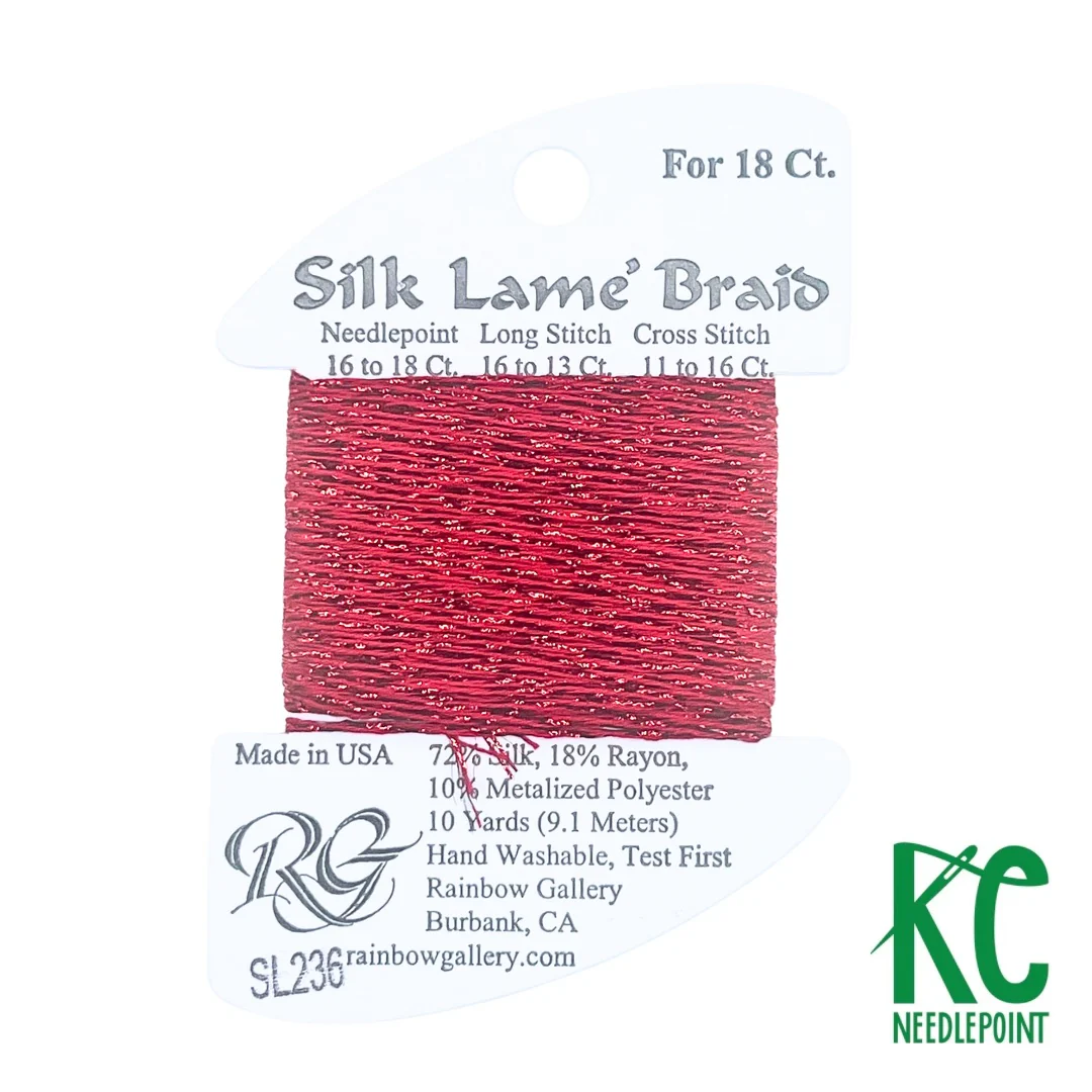 Silk Lamé Braid SL236 True Red