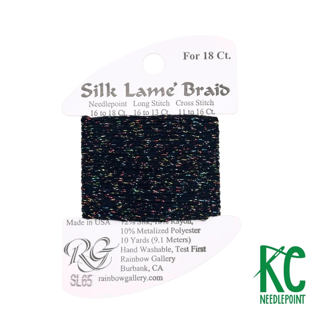 Silk Lamé Braid SL65 Black Sparkle