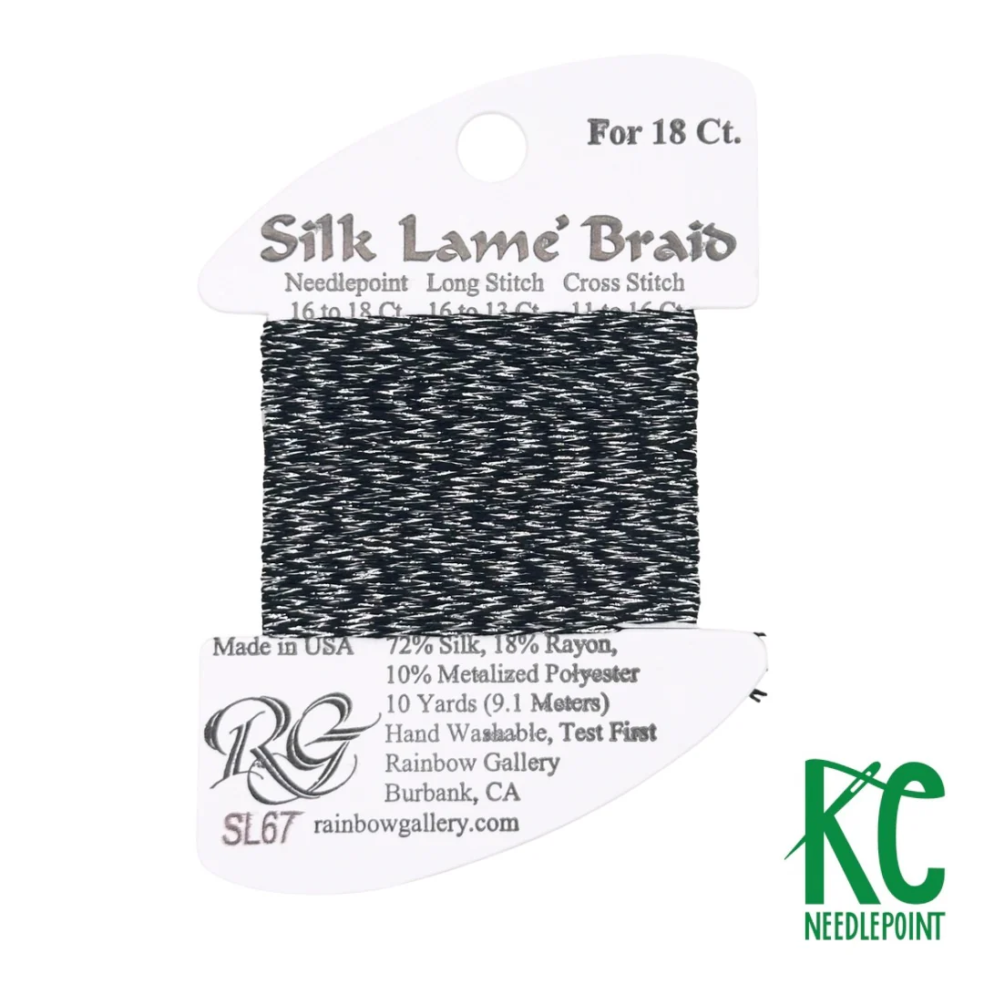 Silk Lamé Braid SL67 Antique Silver