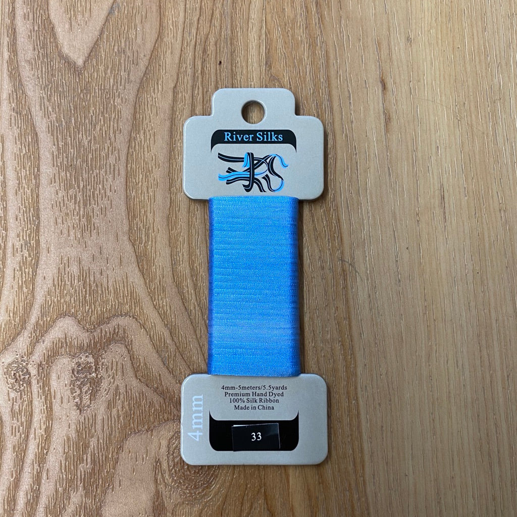 Silk Ribbon 4mm 033 Silver Lake Blue