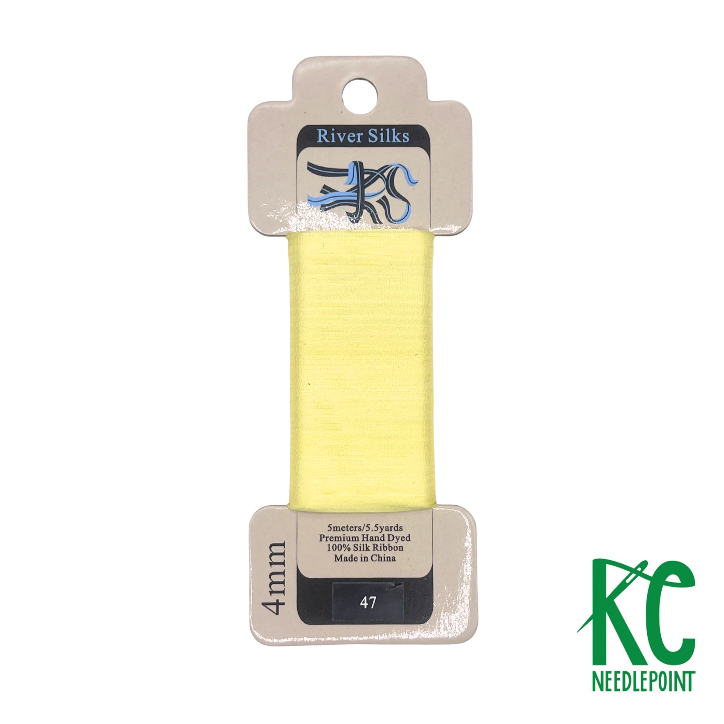 Silk Ribbon 4mm 047 Yellow Cream
