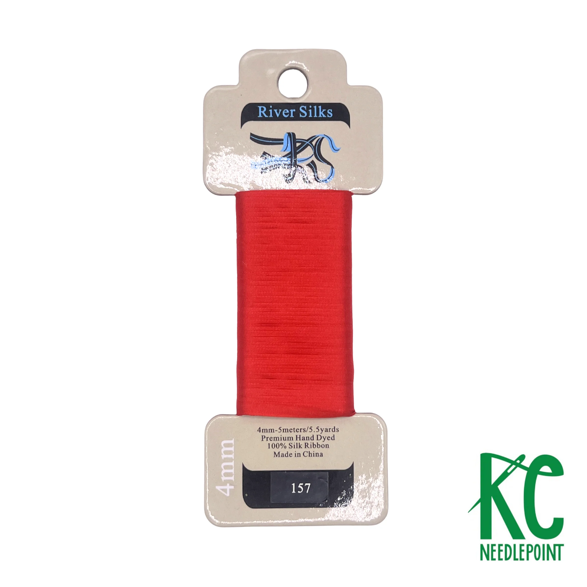 Silk Ribbon 4mm 157 Flame Scarlet