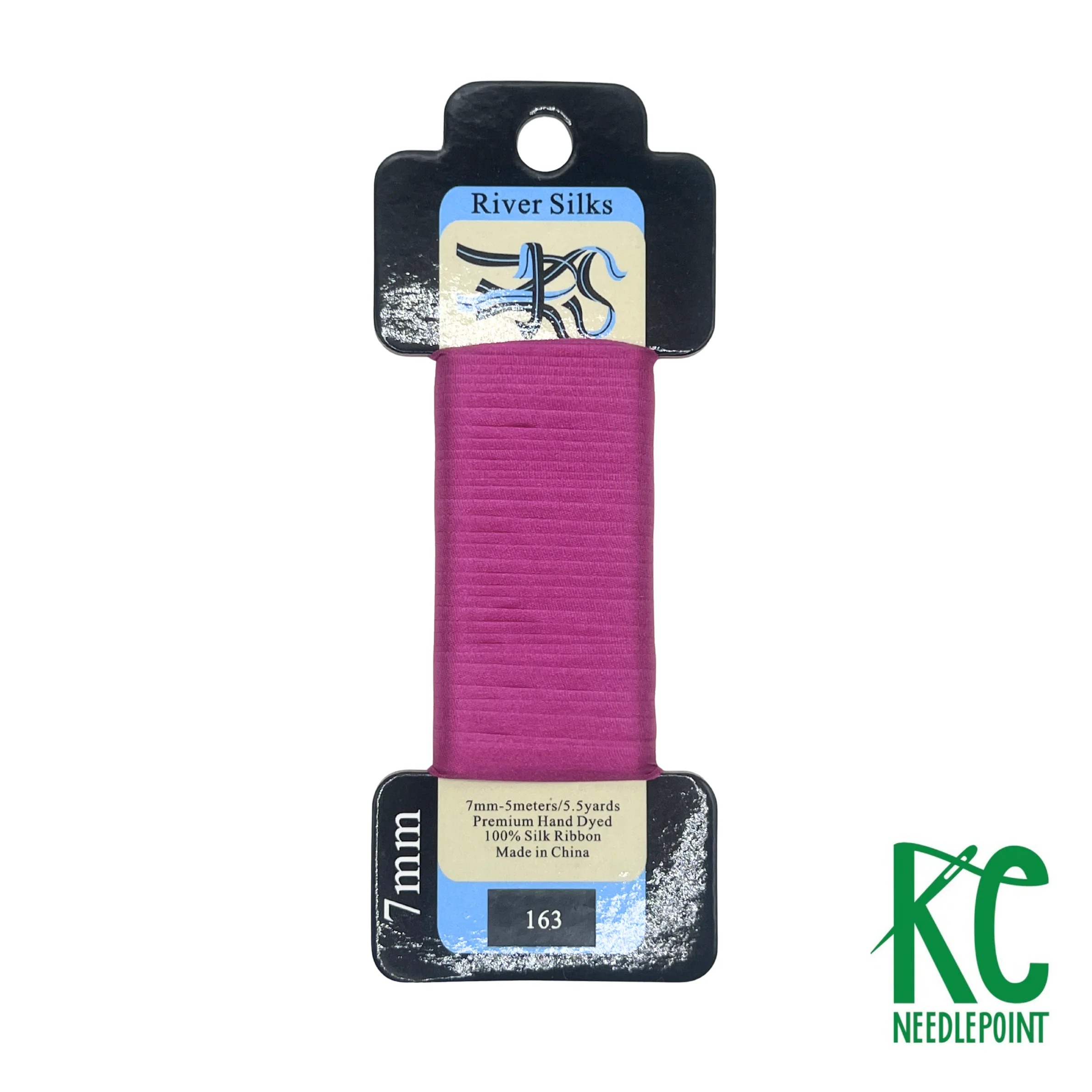 Silk Ribbon 7mm 163 Fuchsia Red