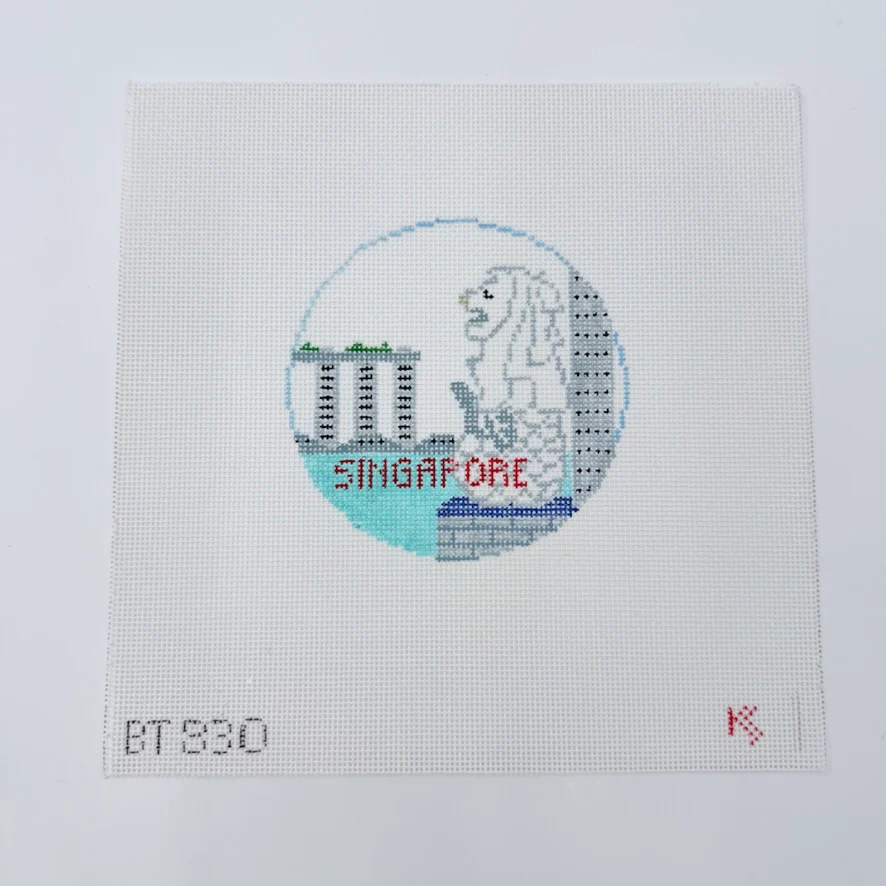 Singapore Travel Round Canvas