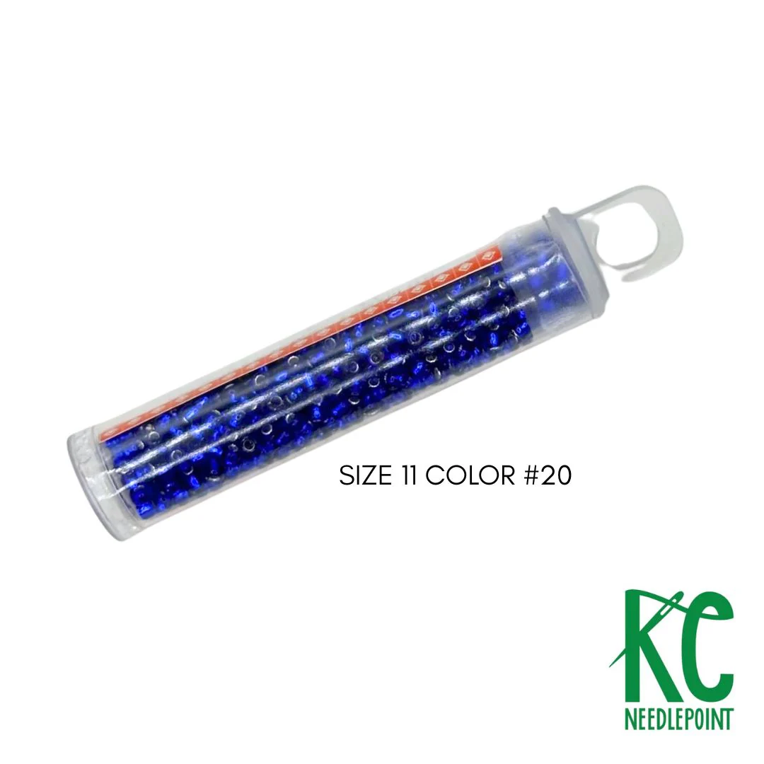 Size 11 Seed Beads 20 Electric Blue