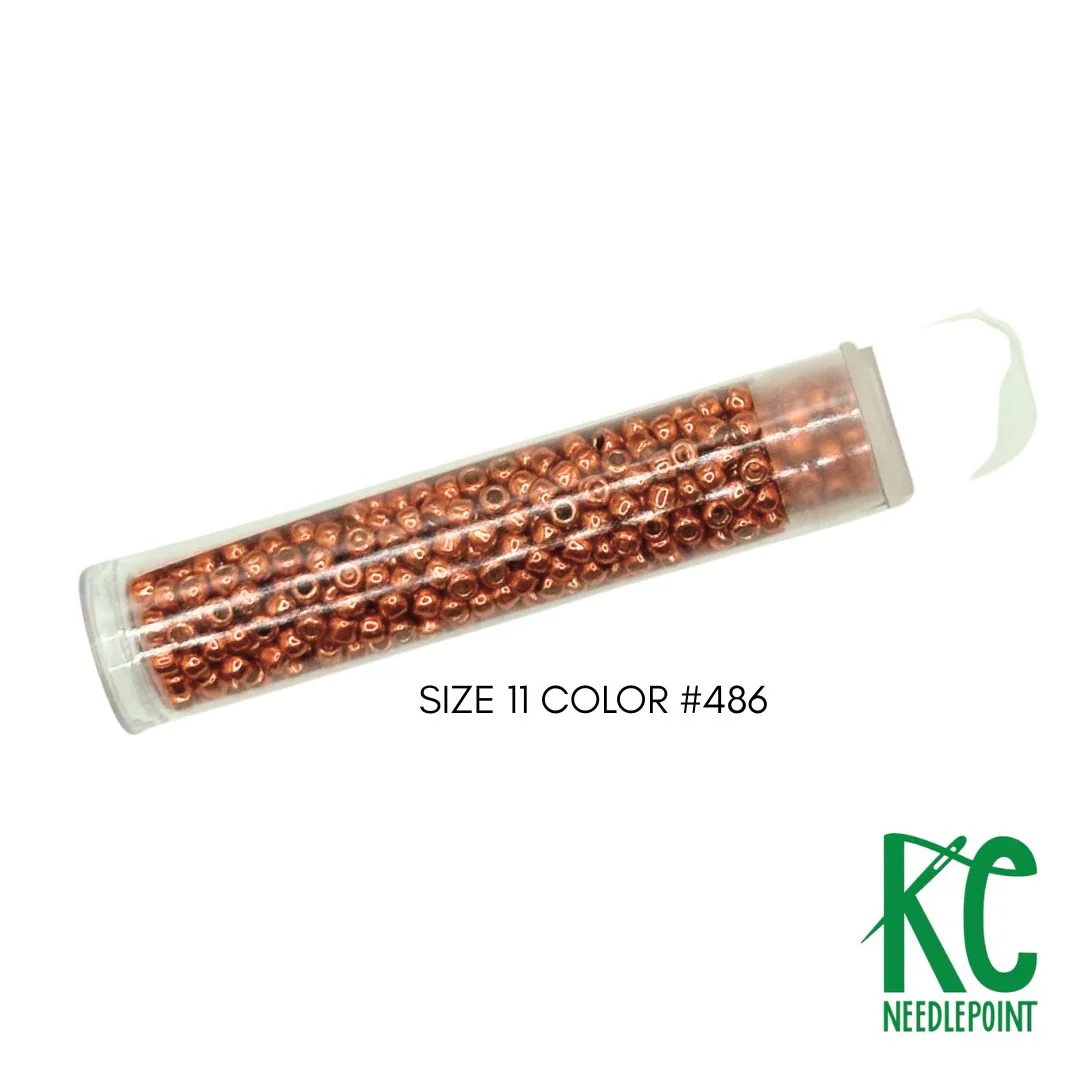 Size 11 Seed Beads 486 Galvanized Bright Copper