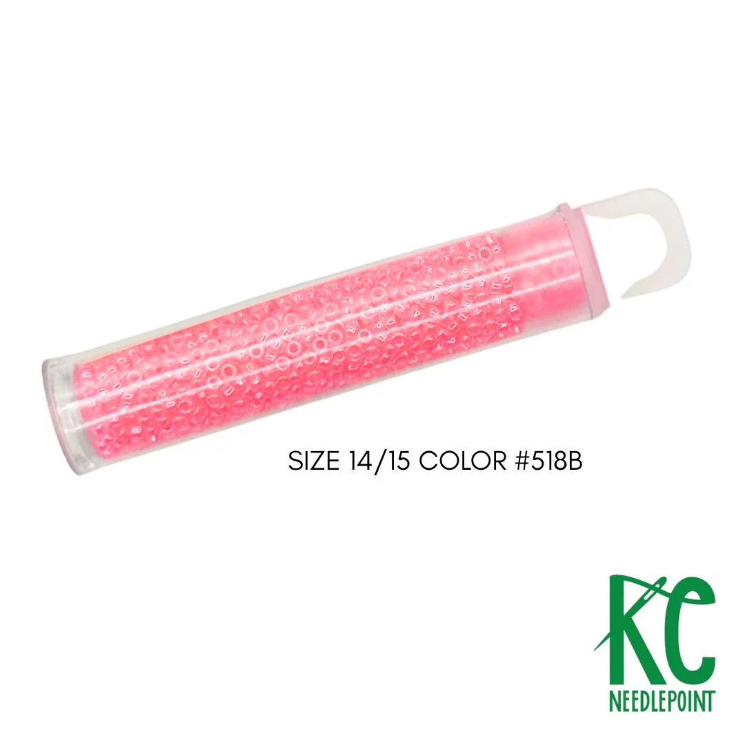 Size 14/15 Seed Beads 518B Bubble Gum