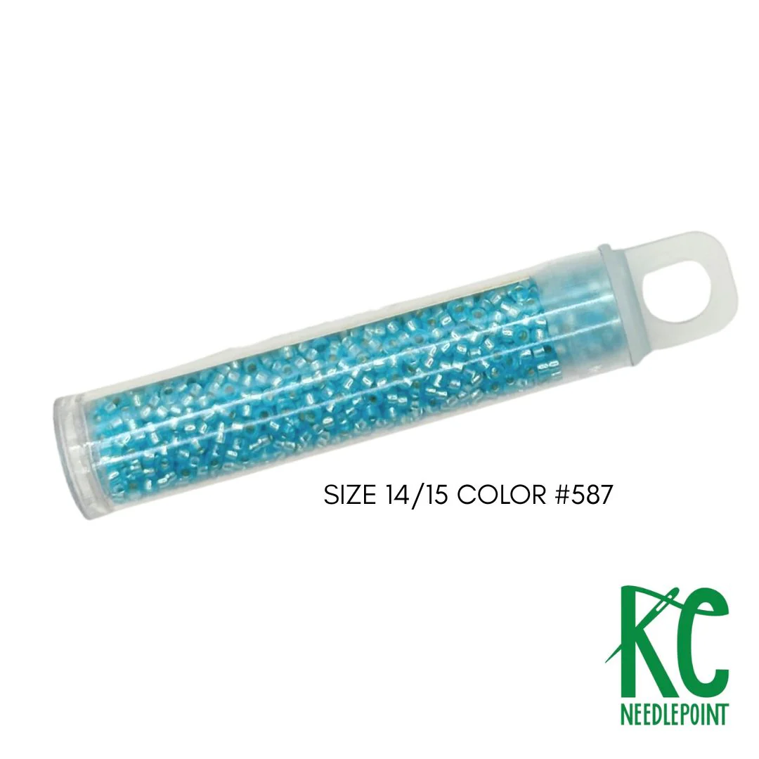 Size 14/15 Seed Beads 587 Ocean Reef Blue