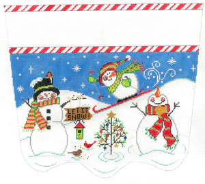 Ski Day Stocking Topper Canvas
