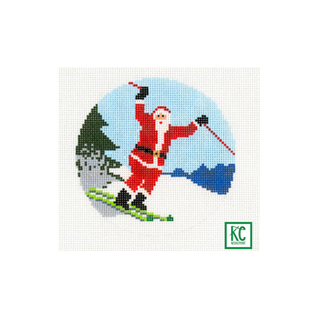 Skiing Santa Canvas