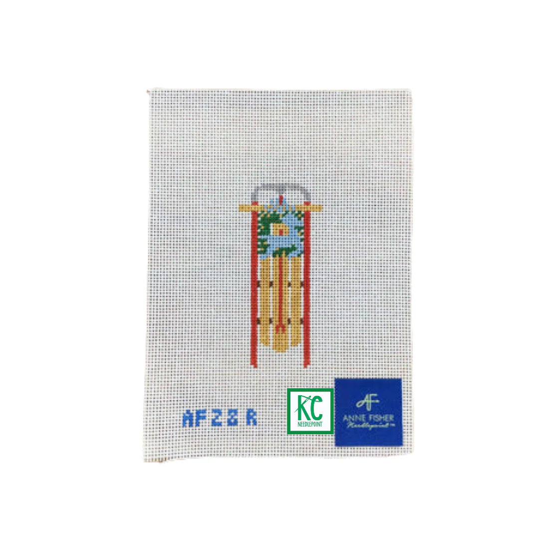 Sled with Reindeer Canvas