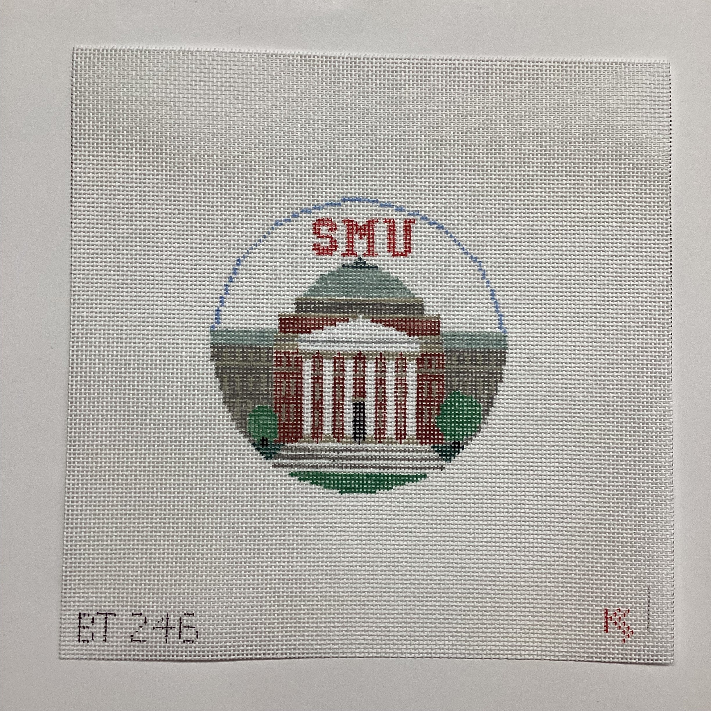SMU Rotunda Round Canvas
