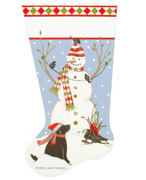 Snowman/Dog Stocking Canvas