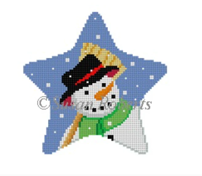 Snowman Star Canvas