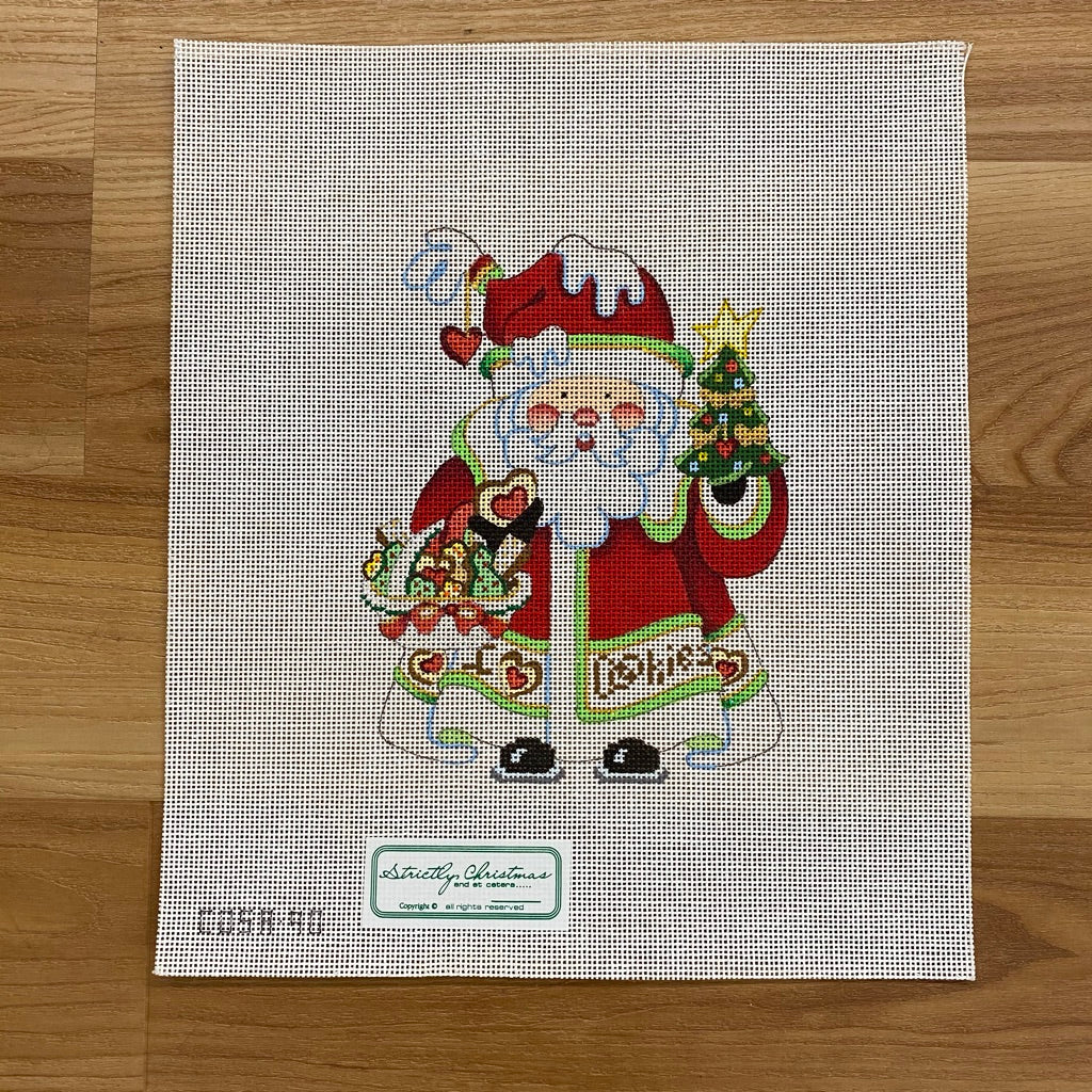 Squatty Santa with Cookies Canvas