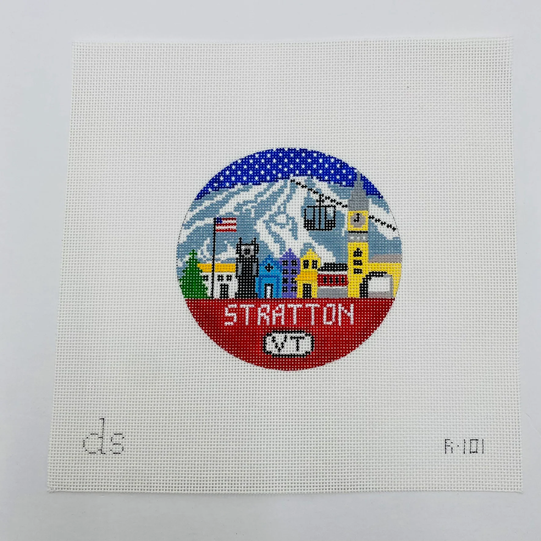 Stratton Travel Round Needlepoint Canvas