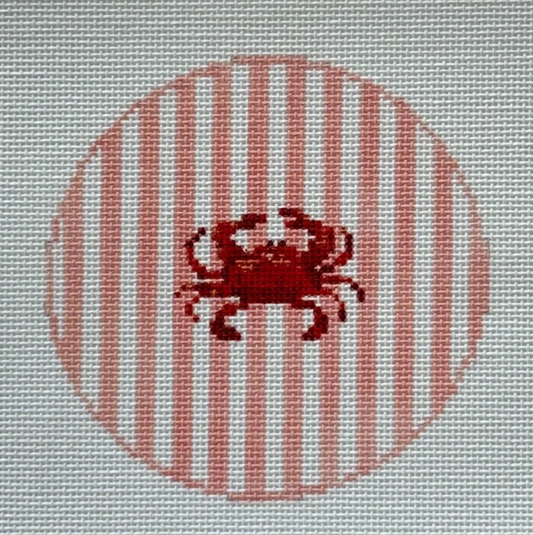 Striped Crab Round Canvas