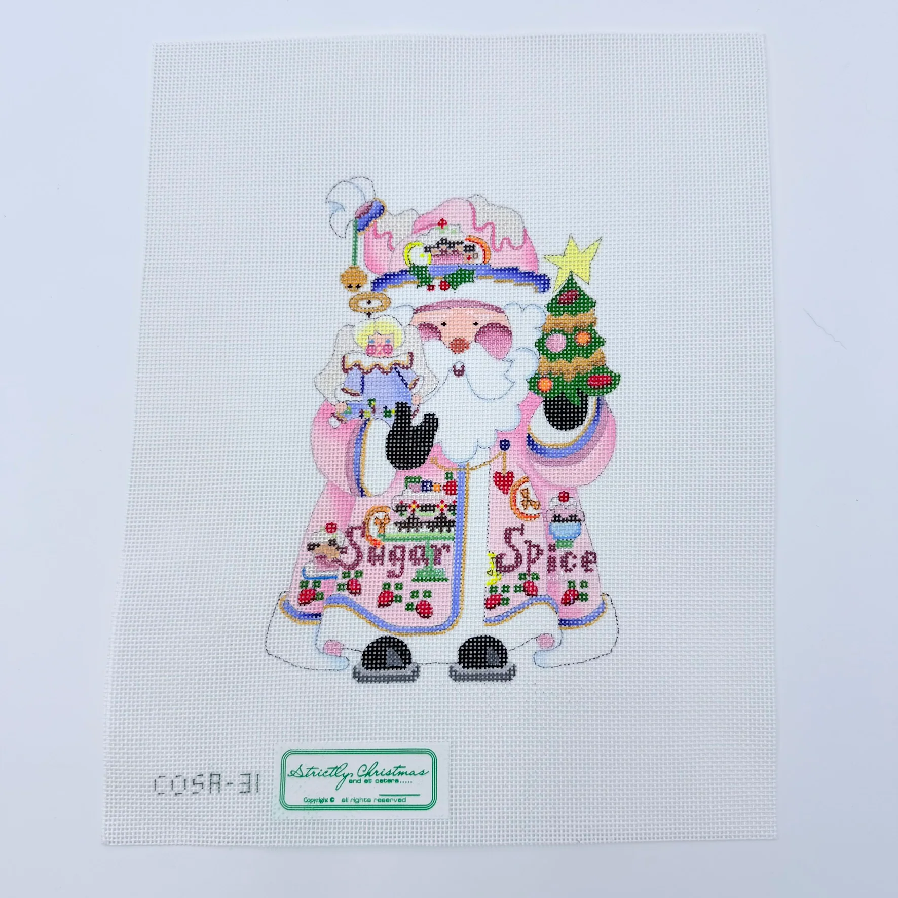 Sugar and Spice Squatty Santa Canvas