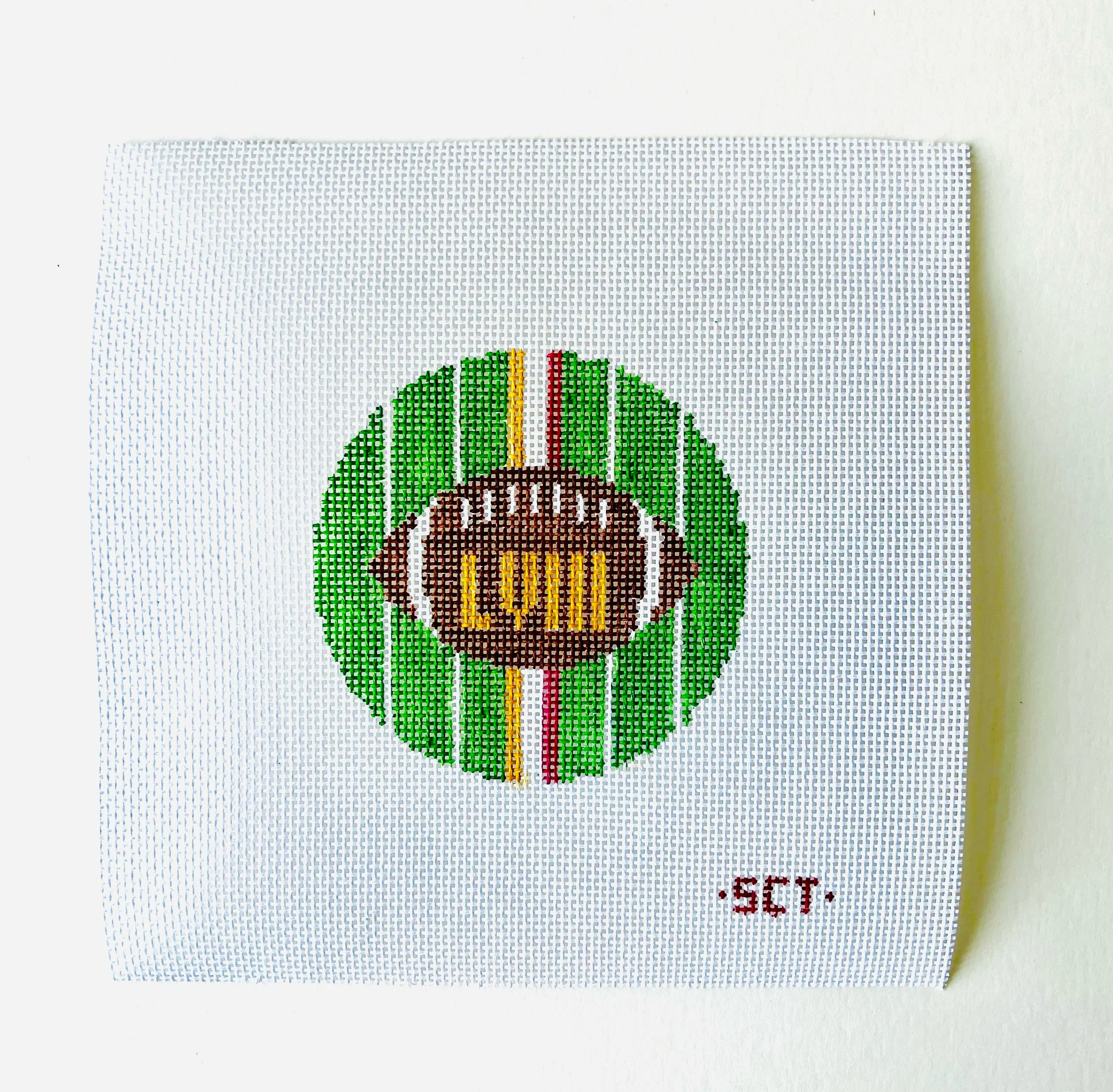 Super Bowl Football Round Canvas