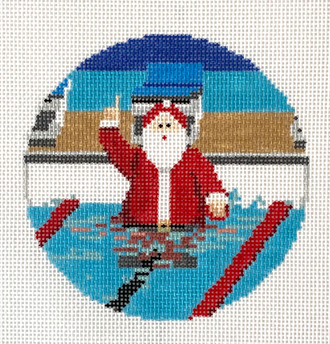 Swimming Santa Canvas