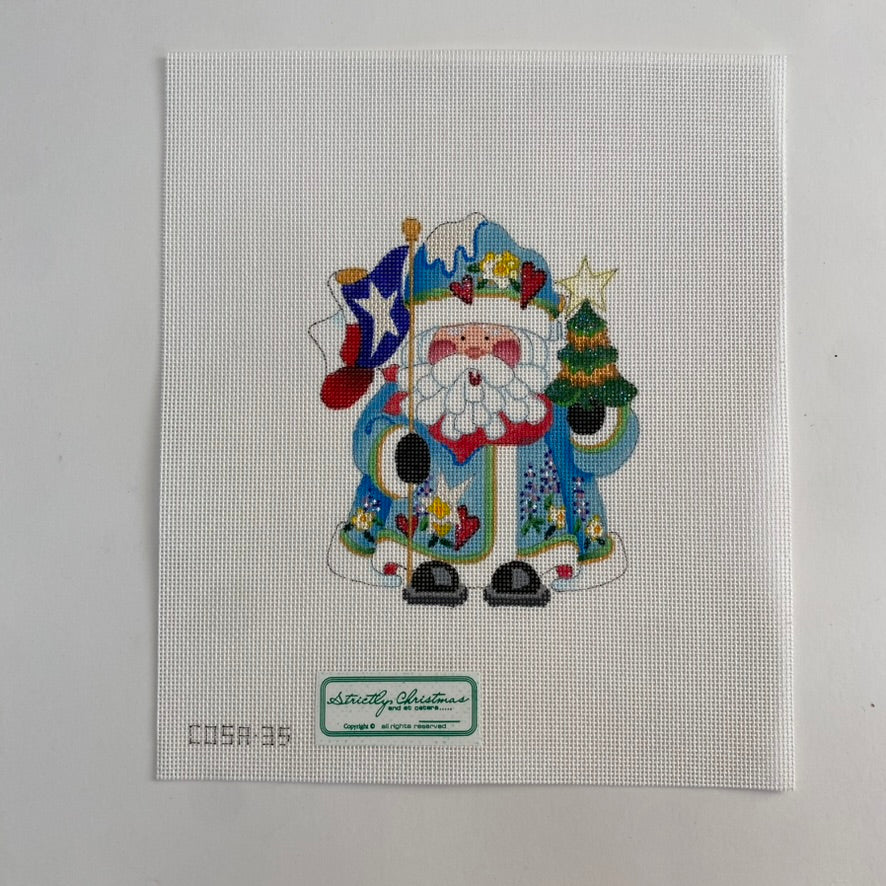 Texas Squatty Santa Canvas