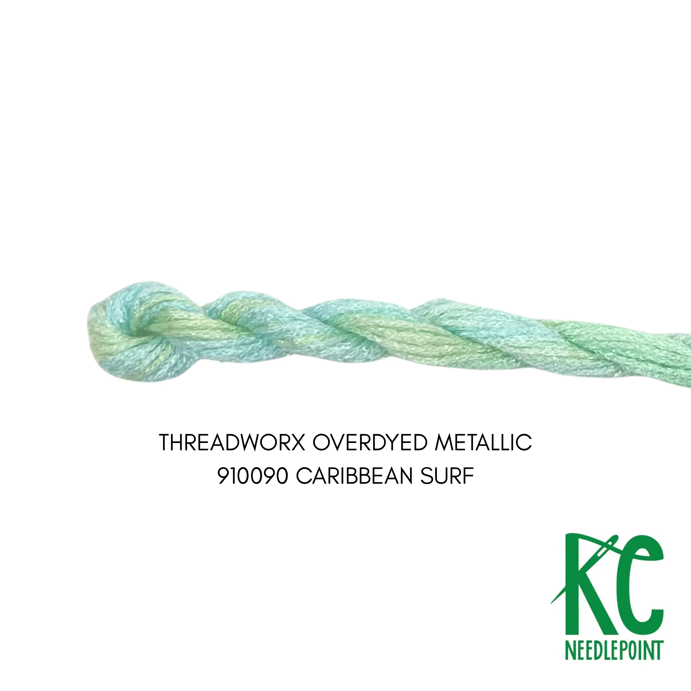 ThreadworX #12 Overdyed Metallic Caribbean Surf