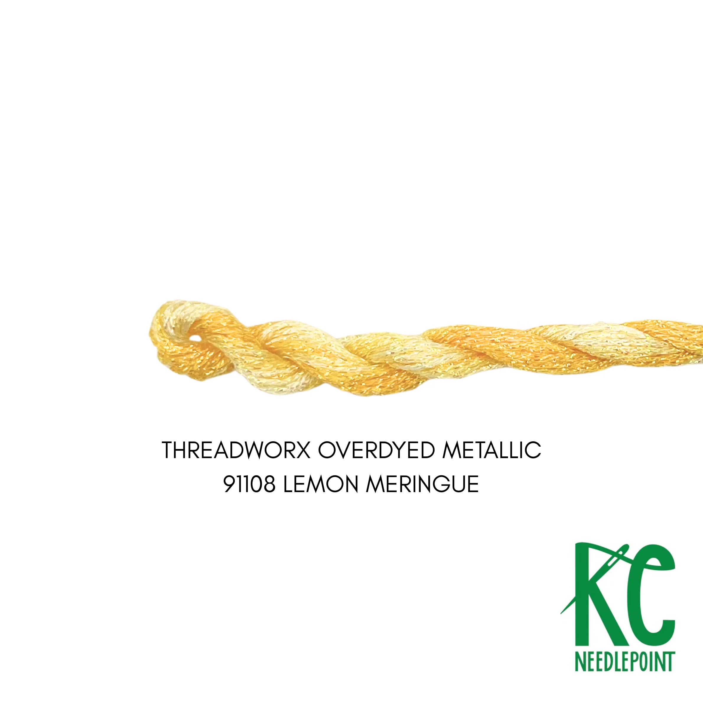 ThreadworX #12 Overdyed Metallic Lemon Meringue