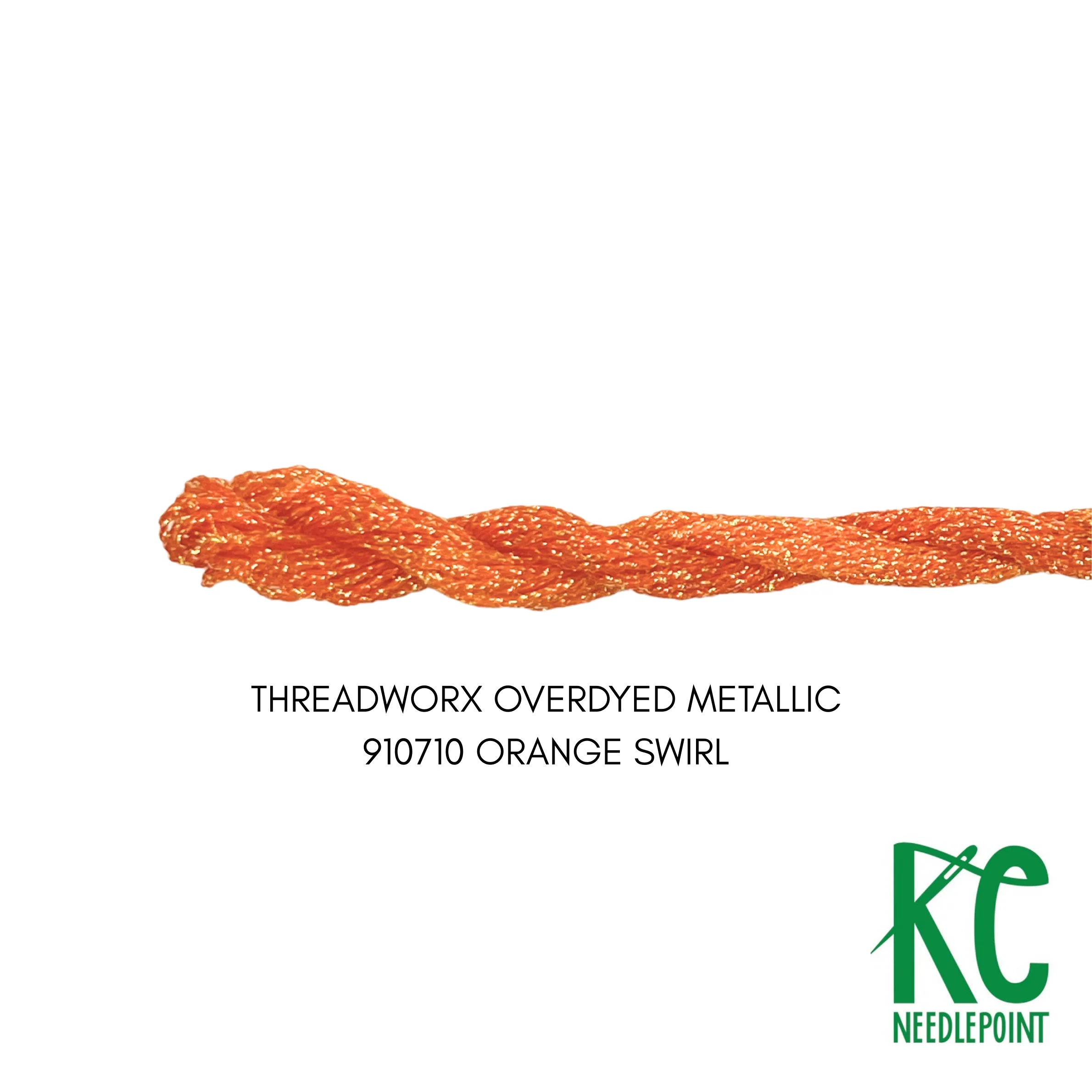 ThreadworX #12 Overdyed Metallic Orange Swirl